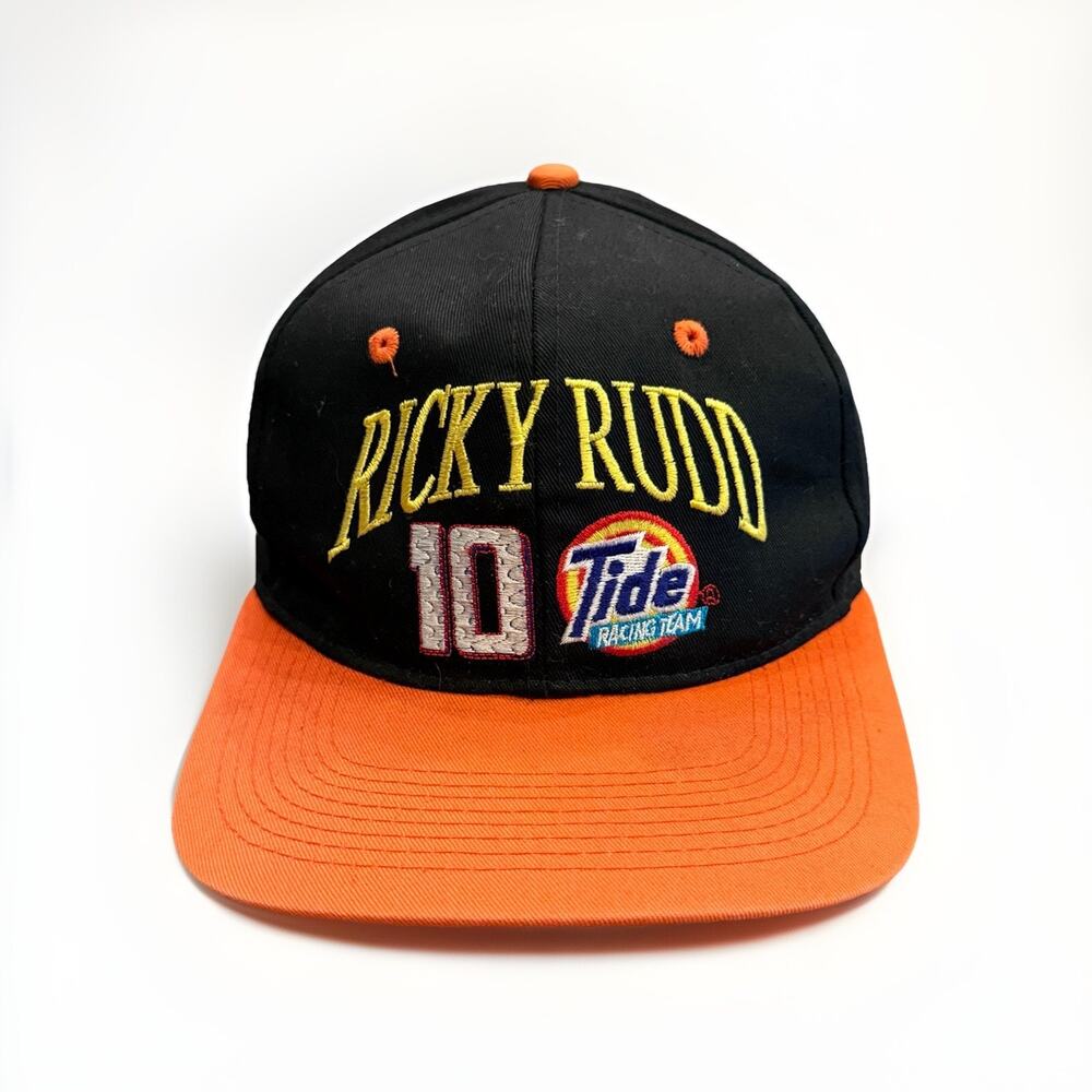 Vintage 90s Ricky Rudd NASCAR 10 Tide Racing Adjustable Snapback Hat Cap OSFA